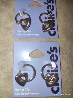 Claire's earrings set 2 new pairs gold color