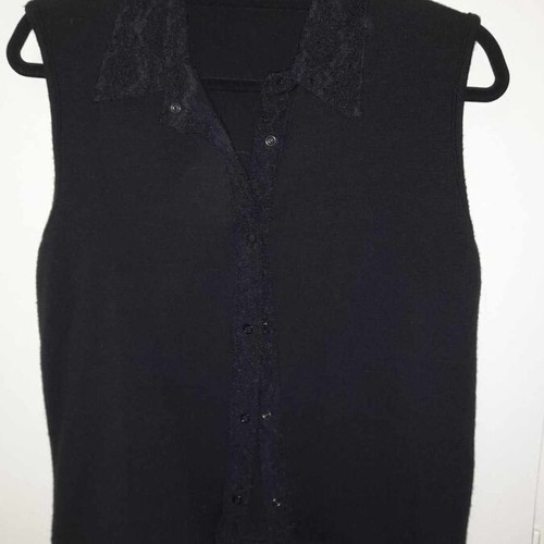 Black vest used with strass, size L