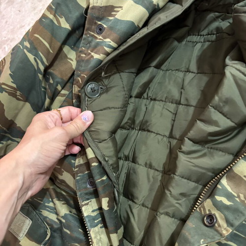 Camouflage jacket with inner lining and hood, like new