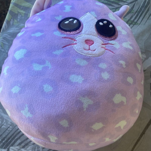 TY Squishy Beanies Cassidy plush cat, purple