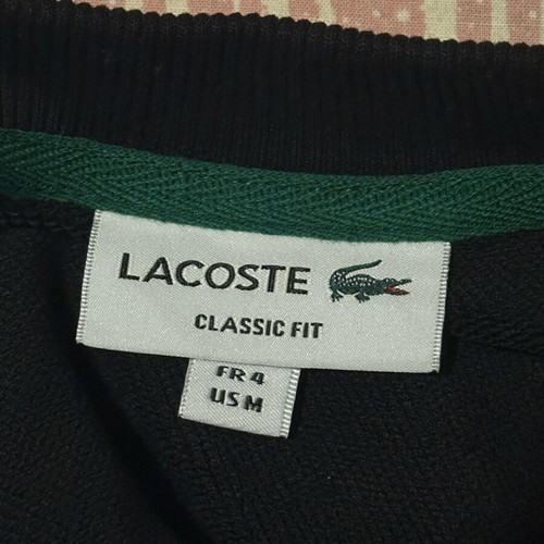 Lacoste black fleece crewneck pullover sweatshirt like new