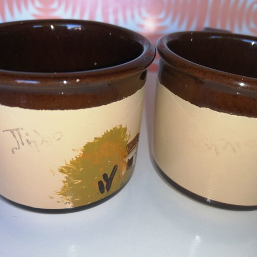 Ceramic Coffee Cups souvenir from Pelion like new, vintage