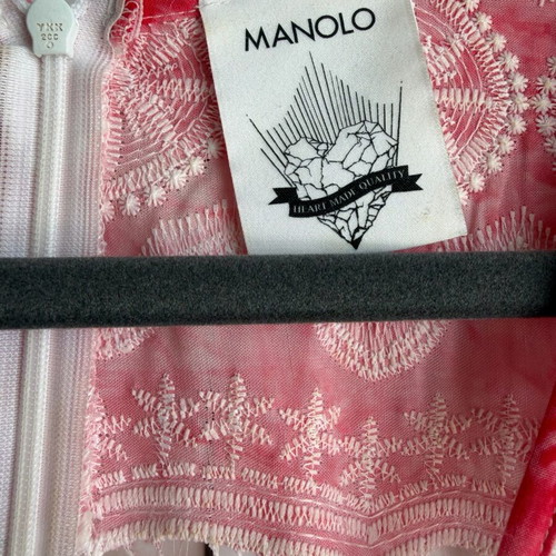 Manolo Greek Designer Lace and Tile Print Mini Dress Size M like new