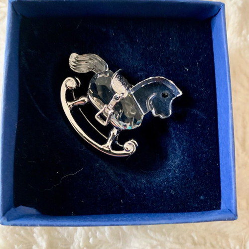 Swarovski Crystal Memories Rocking Horse Rhodium new collectible decor