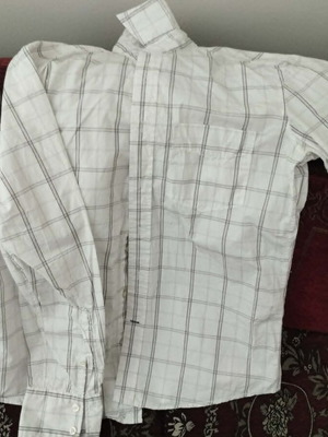H&M Checkered Shirt size M like new, white and gray