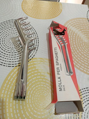 Stainless steel spaghetti tongs new, 20 cm