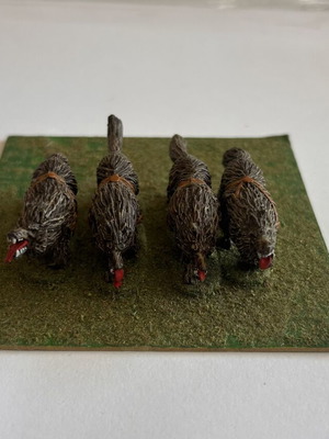 Metal hand-painted miniature warrior set used, pack of 4