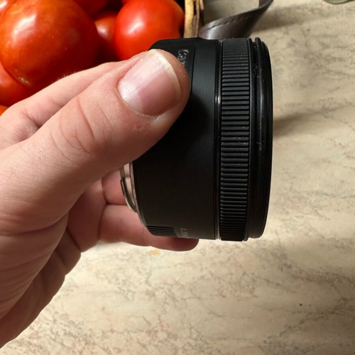 Canon 50mm f1.8 lens with hood