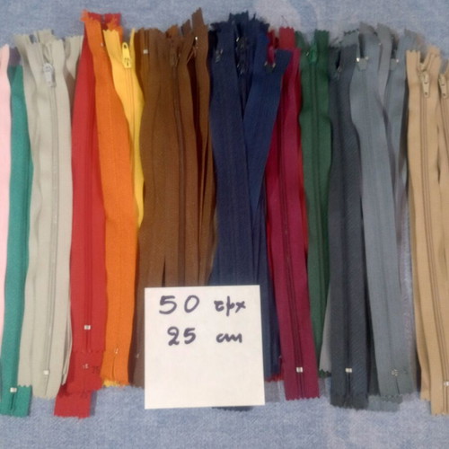 Zipper pack 50 pcs 25 cm, assorted colors