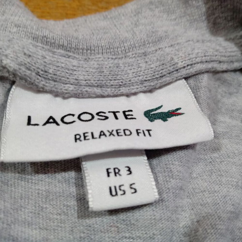 Lacoste Relaxed Fit Long Sleeve Shirt Grey Size S Like New