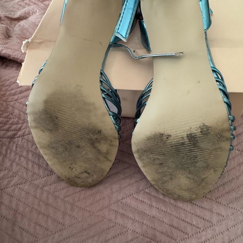 Faith high heels used, metallic turquoise, size 38