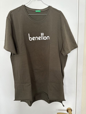 Πουκάμισο Benetton βαμβακερό σκούρο λαδί μέγεθος L καινούργιο