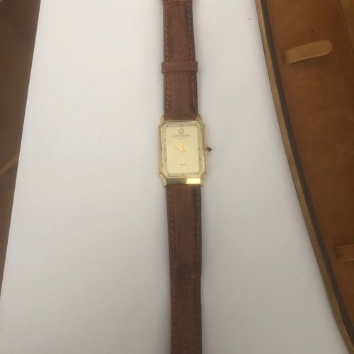 Michel Herbelin quartz watch used gold-plated with sapphire