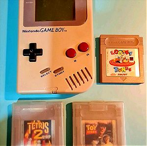 Nintendo game boy original με 3 κασέτες.