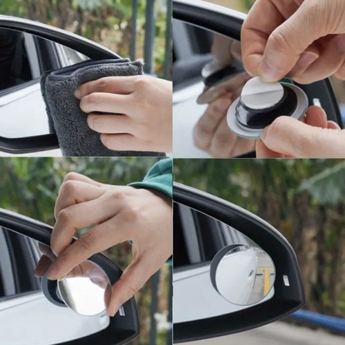 Car auxiliary mirror curved, anti-glare, adjustable, new, set of 2