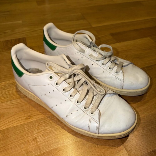 Adidas Stan Smith used white sneakers with green details size 41 missing insoles