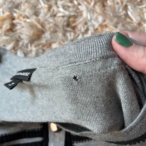 Warehouse cardigan used grey with black details and metallic buttons
