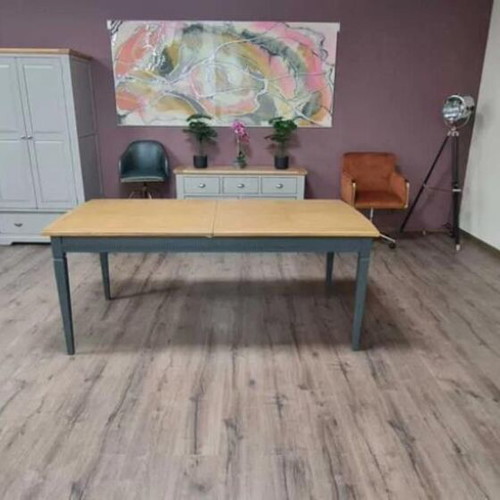 Wooden dining table new with gray legs