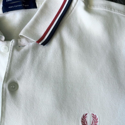 Fred Perry men's short-sleeve polo shirt size medium like new, white