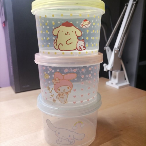 Miniso Sanrio Food Container Set 3 Pieces used, stackable, microwave safe