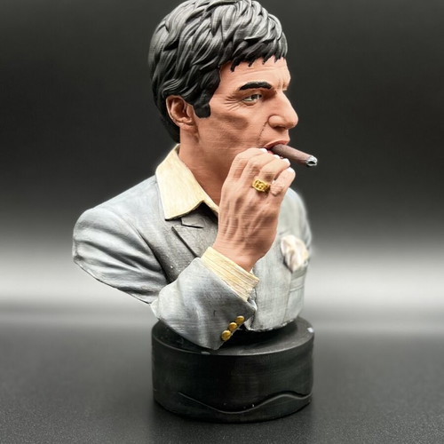 Custom Scarface Tony Montana Bust Hand-Painted 15cm Like New
