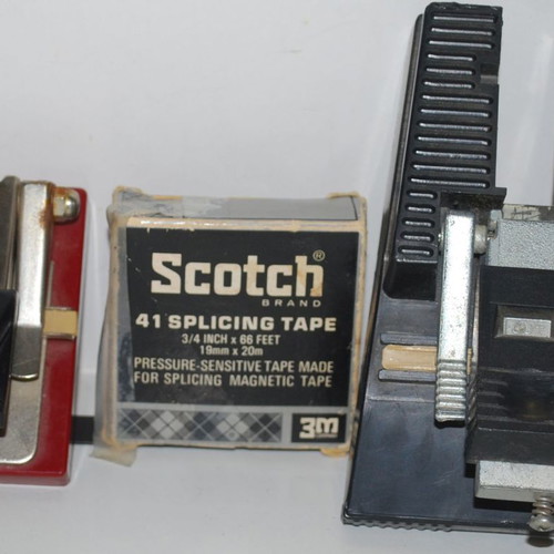 Magnetic tape splicing tools used, pack of 2, 1970s vintage