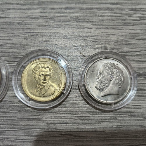 Drachma coins new, set of 4 with Solon and others