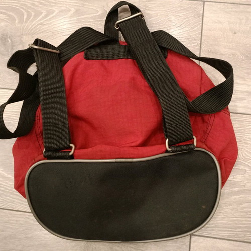 Adidas small backpack used, red with black details