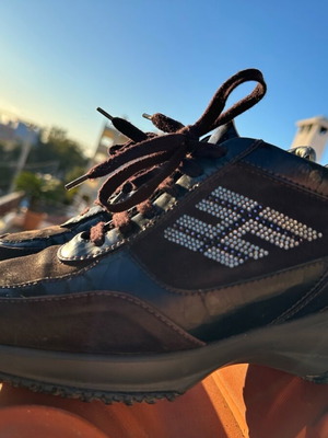 Suede sneakers Hogan athletic used, brown eggplant, size 38-39