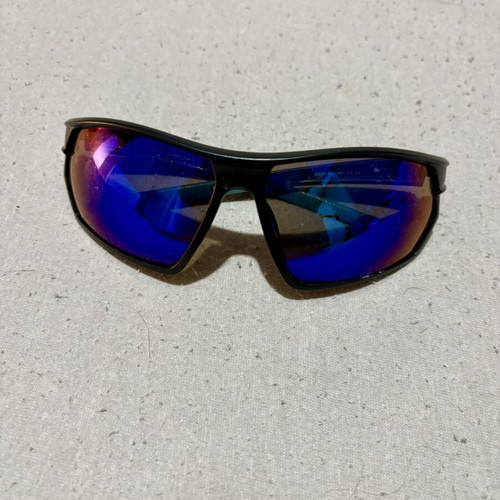 Decathlon sunglasses with case, black and blue