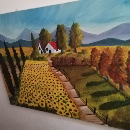Oil painting Sunflowers used, on canvas