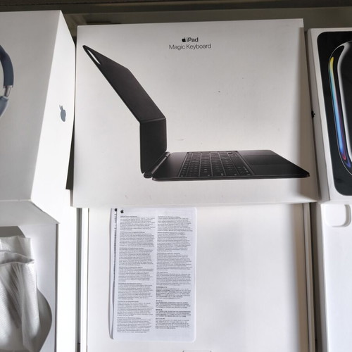 iPhone boxes like new including 17 Pro Max, 16e, 15 Pro Max, Airpods Max, Magic Keyboard, iPad Pro