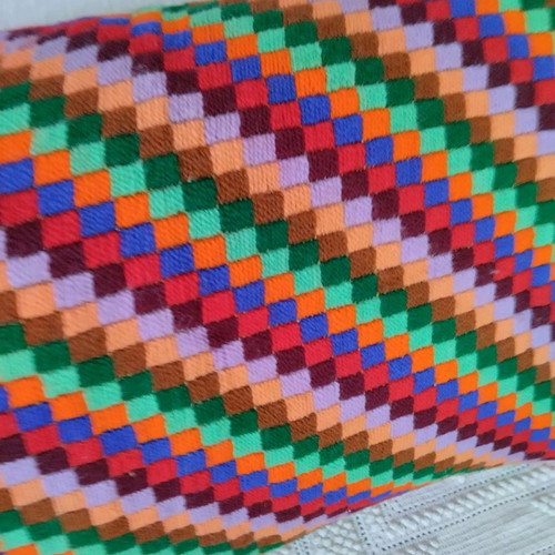 Large hand-embroidered pillow new 75x46 cm