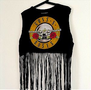 Crop top με κρόσια Guns and Roses