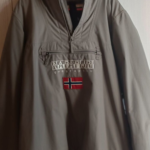 Napapijri jacket like new, size large, gray with lining