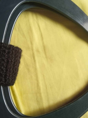 Knitted handbag like new, black with button