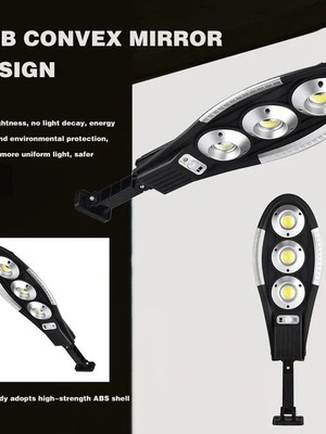 Ηλιακό LED φωτιστικό δρόμου με τρία COB LED