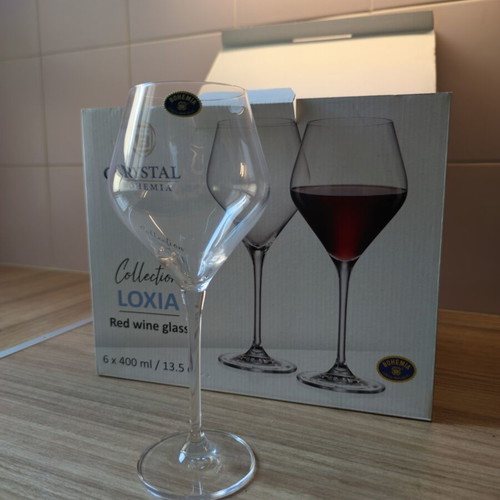 Crystal Bohemia wine glasses with matching decanter, like new