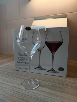 Crystal Bohemia wine glasses with matching decanter, like new