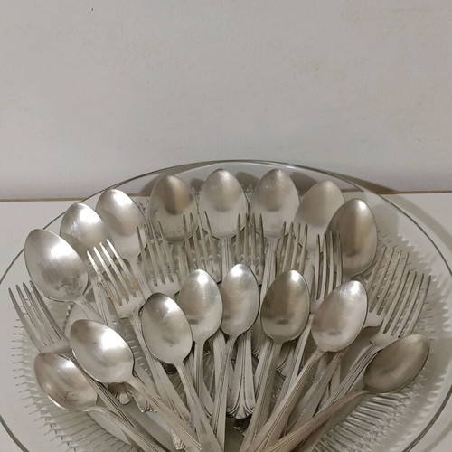 Silver-plated Cutlery Set 27 Pieces E.P.N.S USA Vintage Unused