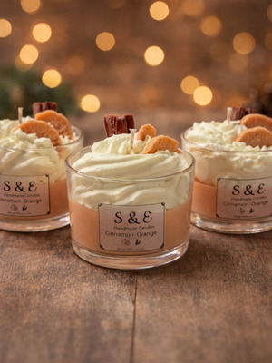 Κερί σόγιας πορτοκάλι κανέλλα καινούργιο με άρωμα