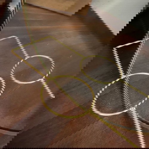 Επιτοίχιοι καθρέφτες μεταχειρισμένοι, σετ 2, χρυσοί με θέση για γλαστράκι