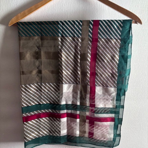 Vintage scarf used multicolor 80x80