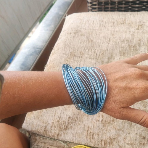 Multilayer metal bracelet new in turquoise color