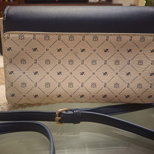 Verde Monogram crossbody bag blue-beige, 25x15 cm