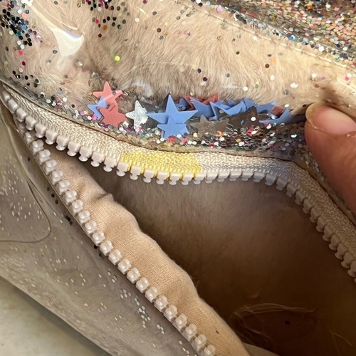 Zara backpack beige-gold with glitter used 24x20