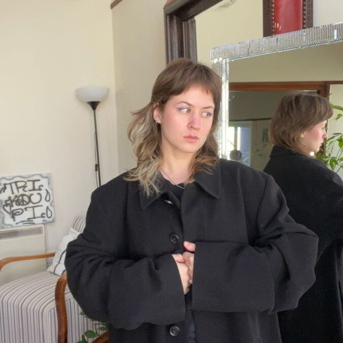 Vintage Boss coat used, black, size L-XL