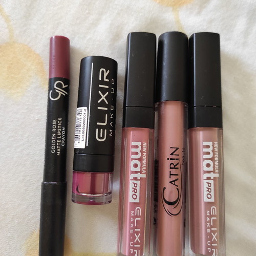 Various lipsticks used