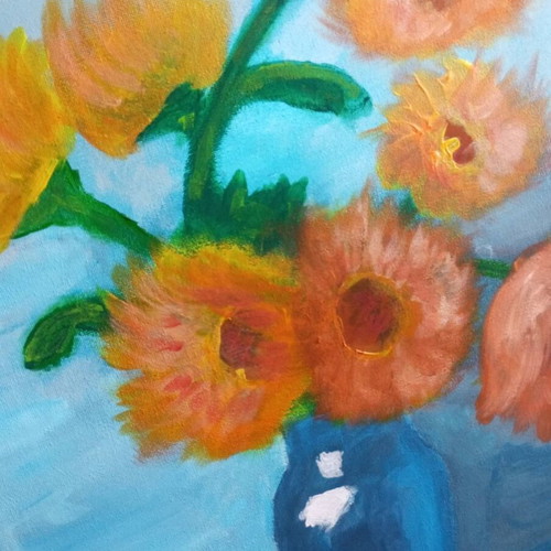 Vase with Flowers Acrylic Painting made to order