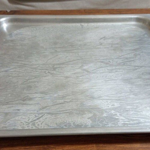 Aluminum kitchen baking tray used 45.5 x 38.5 cm